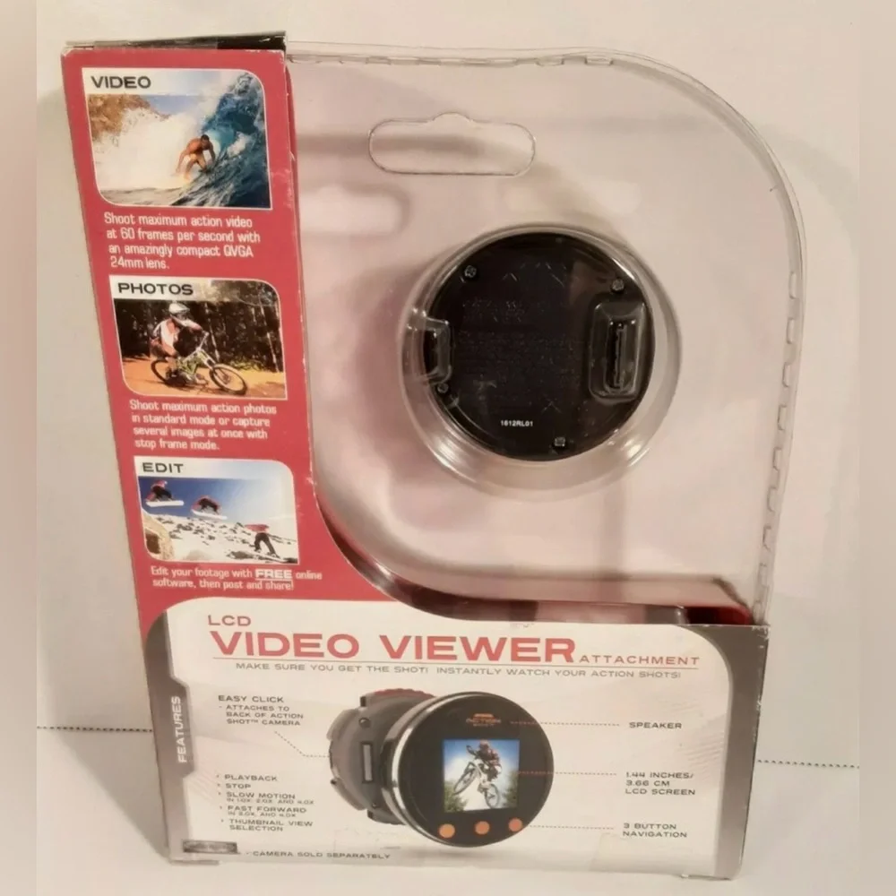 NWT NIB Jakks Pacific Action Shot Digital Video Camera & LCD Viewer Attach Set